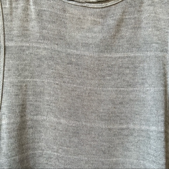 Threads Gray Linen Blend Braided Open Front Sleeveless Cardigan Size Small - Picture 7 of 9